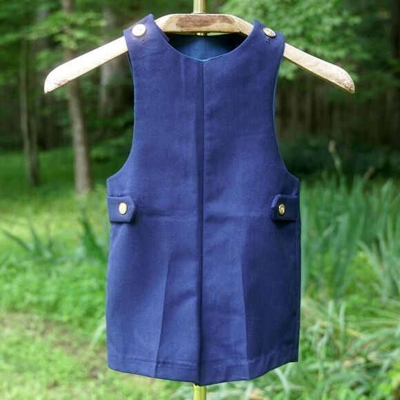 Vintage 90s Good Lad Boys Navy Blue Nautical Romper - Picture 2 of 5